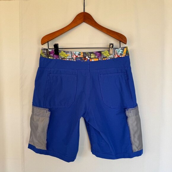 Lululemon Athletica Nylon Cobalt Blue Outdoor Hiking Cargo Shorts Size 36 - Picture 10 of 11